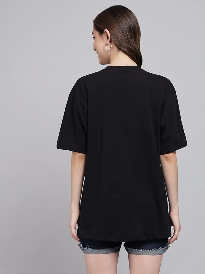 Women's Pure Cotton Casual Oversized Printed Loose T Shirt