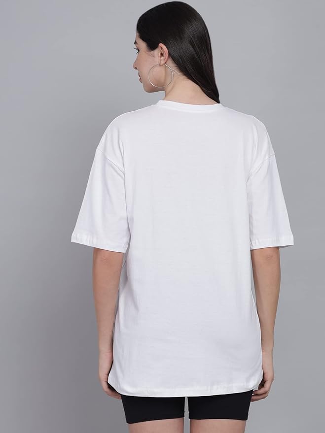 Women's Pure Cotton Casual Oversized Printed Loose T Shirt
