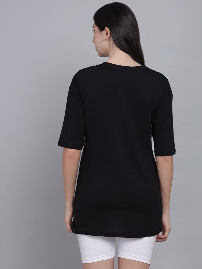 Women's Pure Cotton Casual Oversized Printed Loose T Shirt