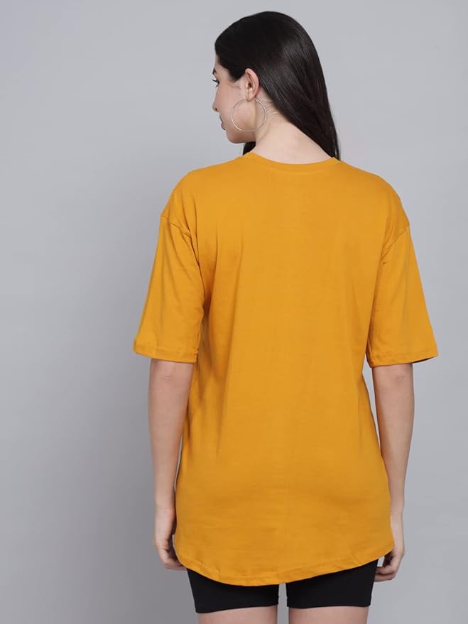 Women's Pure Cotton Casual Oversized Printed Loose T Shirt