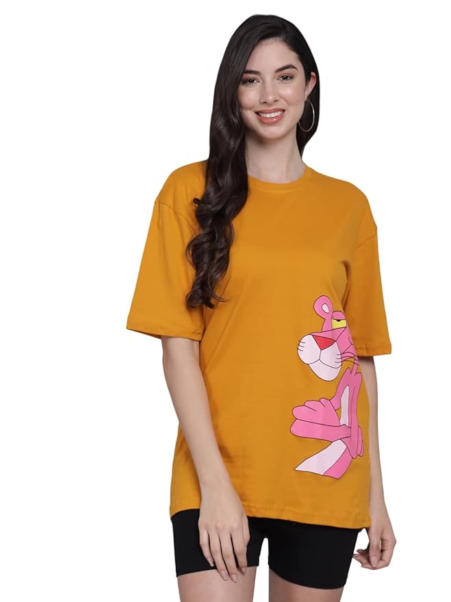 Women's Pure Cotton Casual Oversized Printed Loose T Shirt