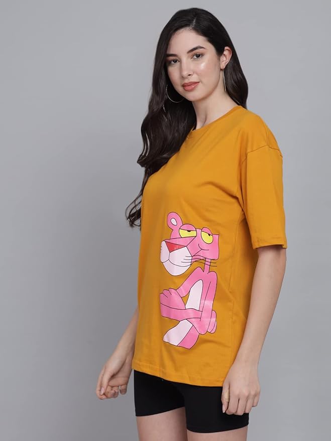 Women's Pure Cotton Casual Oversized Printed Loose T Shirt