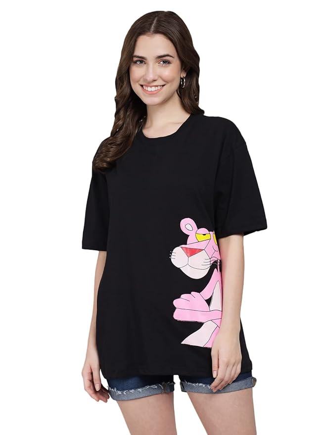 Women's Pure Cotton Casual Oversized Printed Loose T Shirt