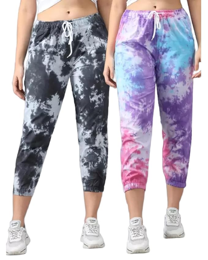 Women's Regular Fit Tie-Dye Cargos (Pack of 2)