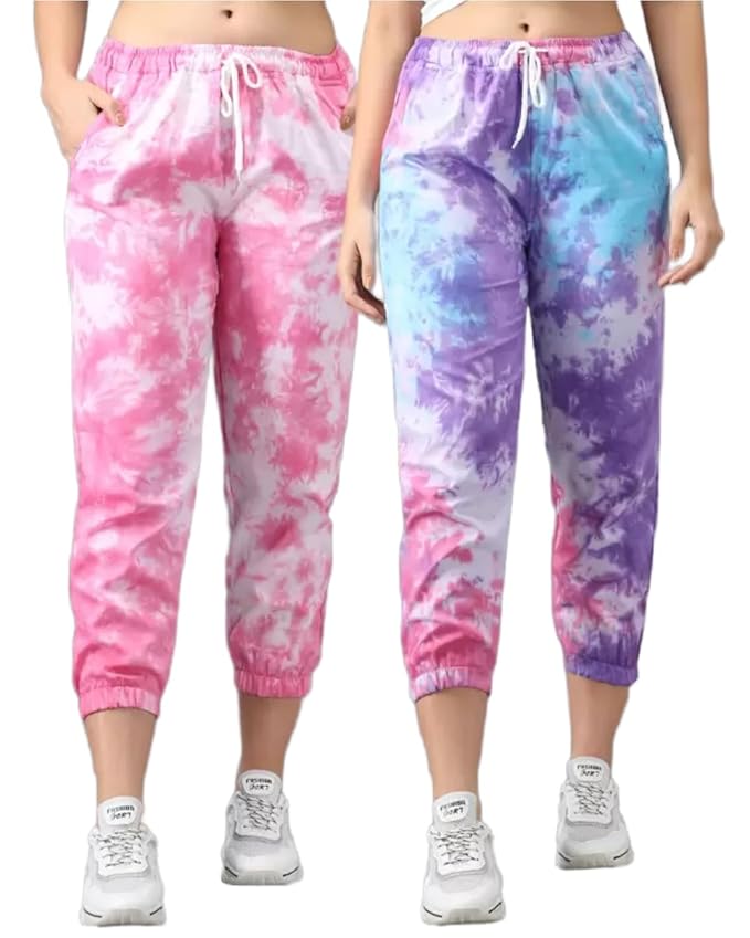 Women's Regular Fit Tie-Dye Cargos (Pack of 2)