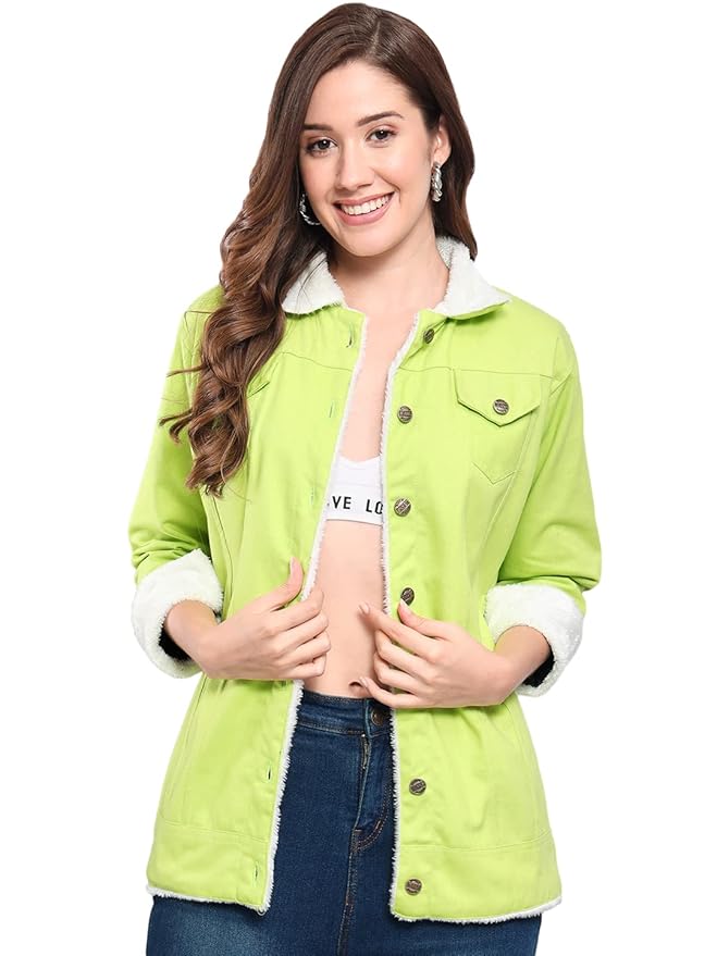 Women Cotton Blend Full Sleeve Solid Long Knee Length Jacket