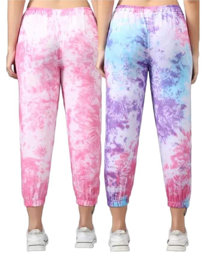 Women's Regular Fit Tie-Dye Cargos (Pack of 2)
