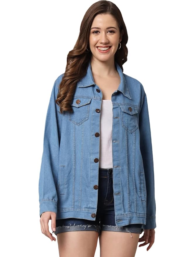 Women Solid Denim Jacket