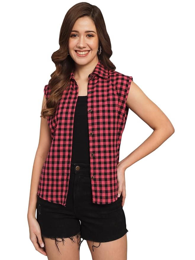 Women Regular Fit Solid Formal/Casual Sleevesless Shirt