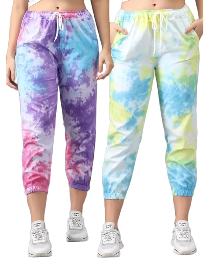 Women's Regular Fit Tie-Dye Cargos (Pack of 2)
