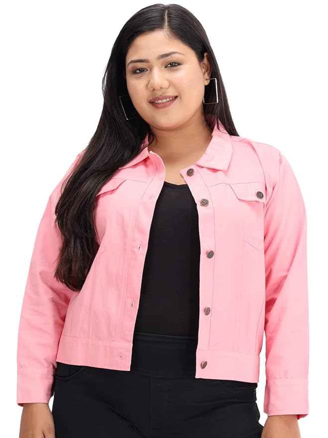 Cotton Blend Standard Length Full Sleeve Solid Women Casual Jacket