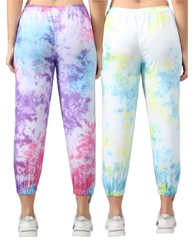Women's Regular Fit Tie-Dye Cargos (Pack of 2)