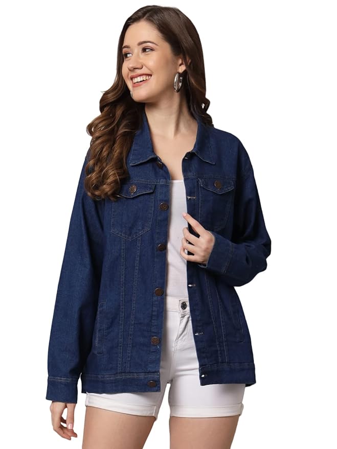 Women Solid Denim Jacket