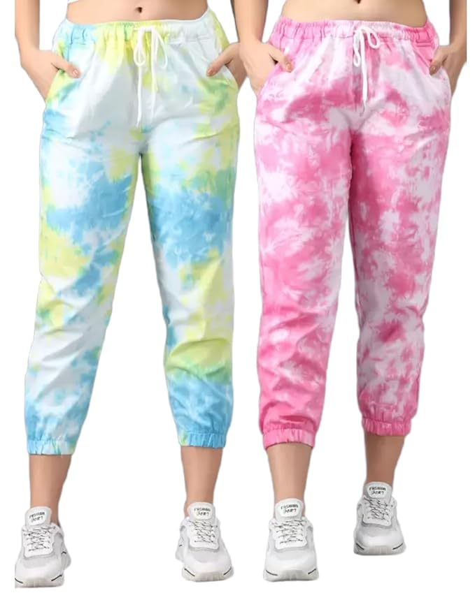 Women's Regular Fit Tie-Dye Cargos (Pack of 2)