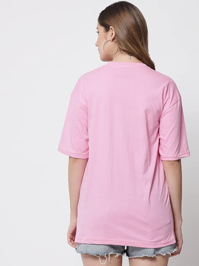 Women's Pure Cotton Casual Oversized Printed Loose T Shirt