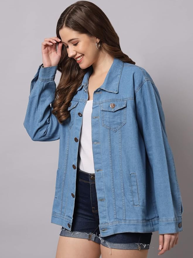 Women Solid Denim Jacket