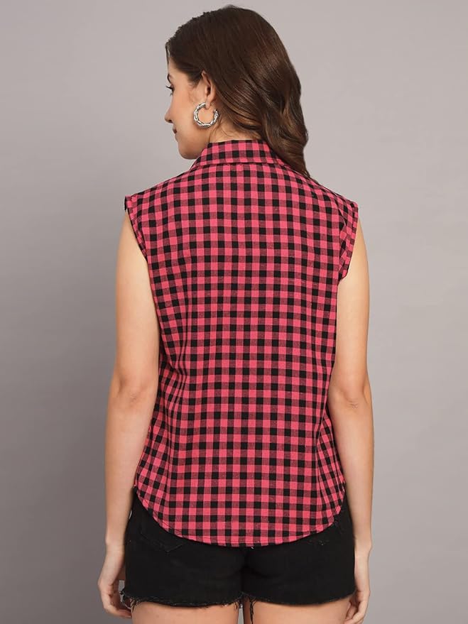 Women Regular Fit Solid Formal/Casual Sleevesless Shirt