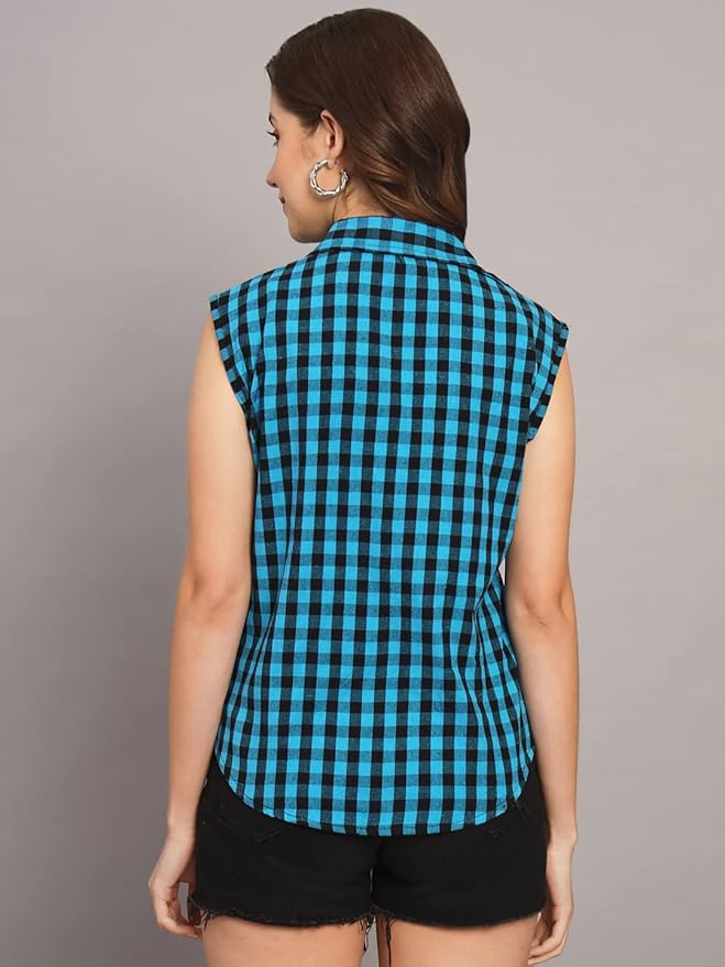 Women Regular Fit Solid Formal/Casual Sleevesless Shirt