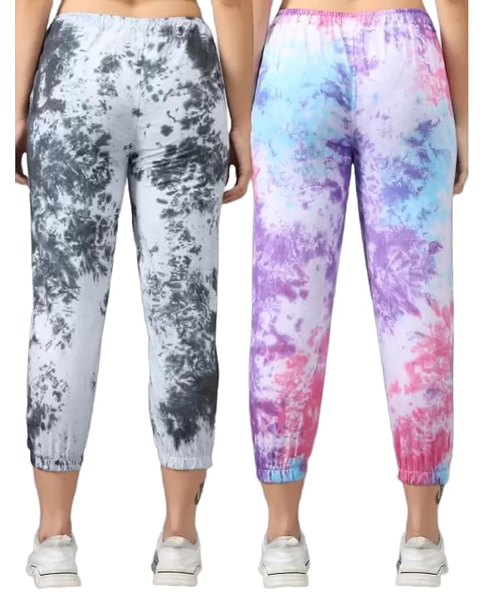Women's Regular Fit Tie-Dye Cargos (Pack of 2)
