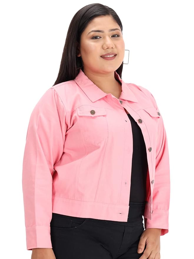 Cotton Blend Standard Length Full Sleeve Solid Women Casual Jacket