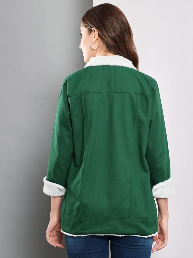 Women Cotton Blend Full Sleeve Solid Long Knee Length Jacket