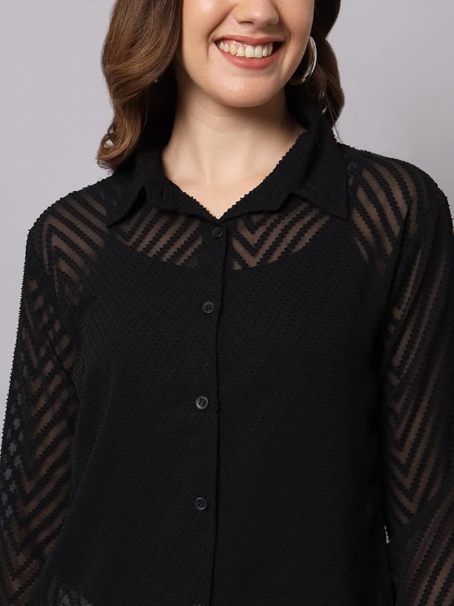 Women Regular Fit Solid Casual Shirt