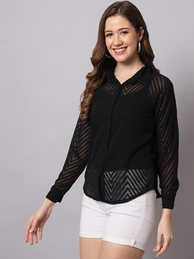 Women Regular Fit Solid Casual Shirt