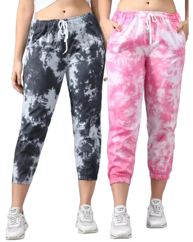 Women's Regular Fit Tie-Dye Cargos (Pack of 2)