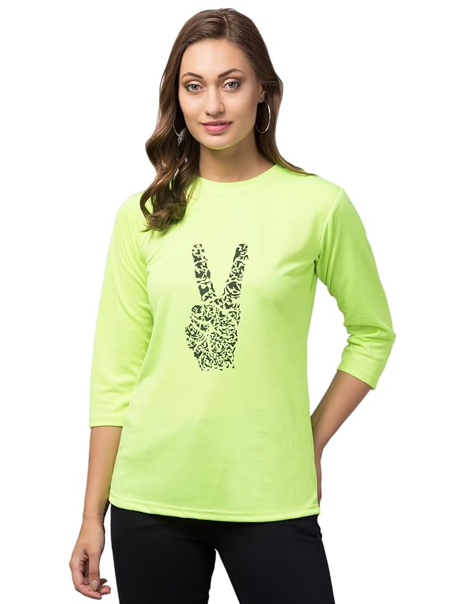 Women's Regular Fit Printed Round Neck T-Shirt
