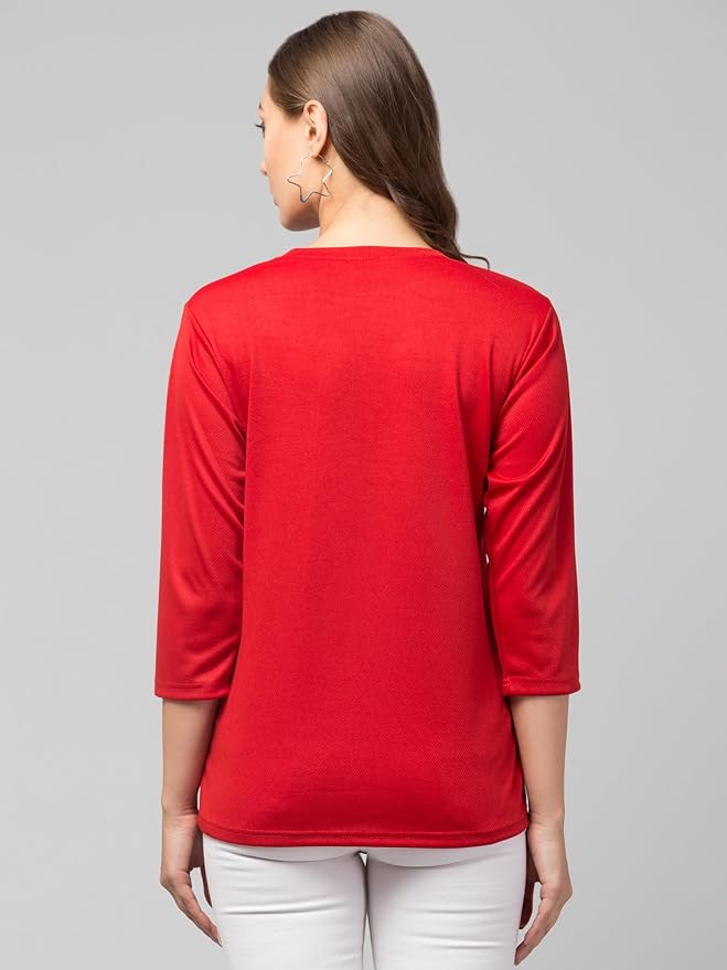 Women's Regular Fit Printed Round Neck T-Shirt