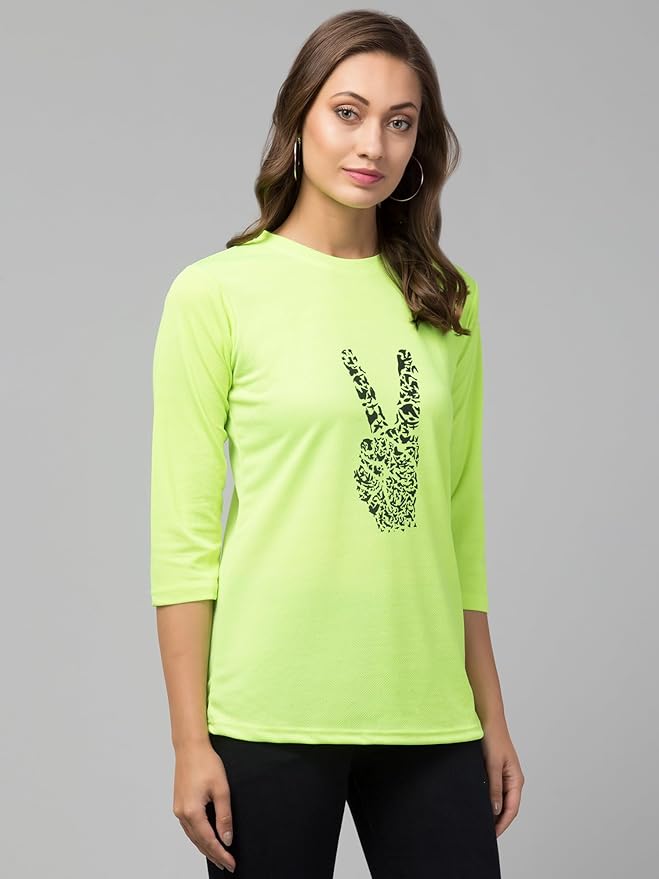 Women's Regular Fit Printed Round Neck T-Shirt