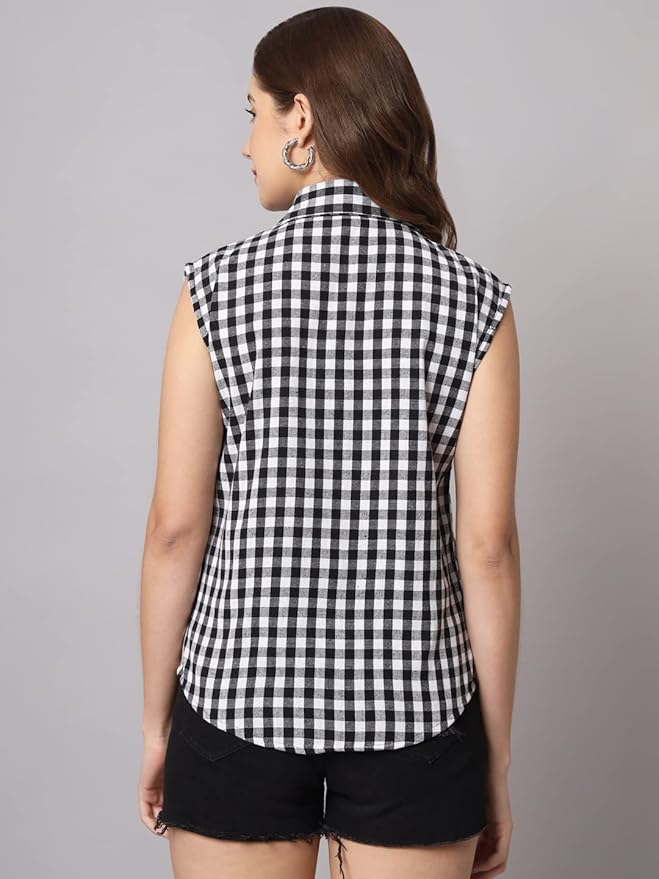Women Regular Fit Solid Formal/Casual Sleevesless Shirt