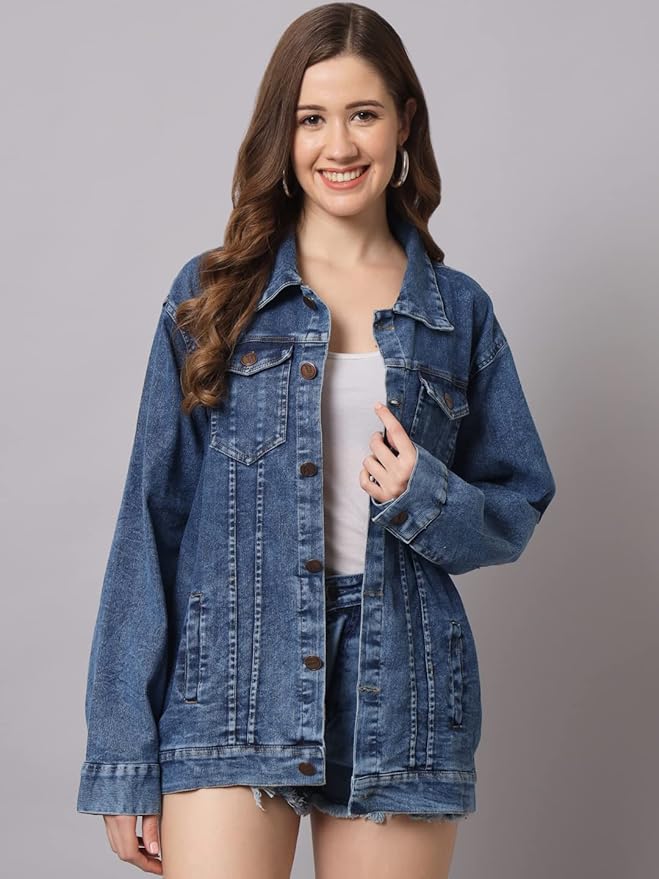 Women Solid Denim Jacket