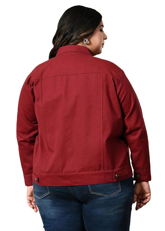 Cotton Blend Standard Length Full Sleeve Solid Women Casual Jacket