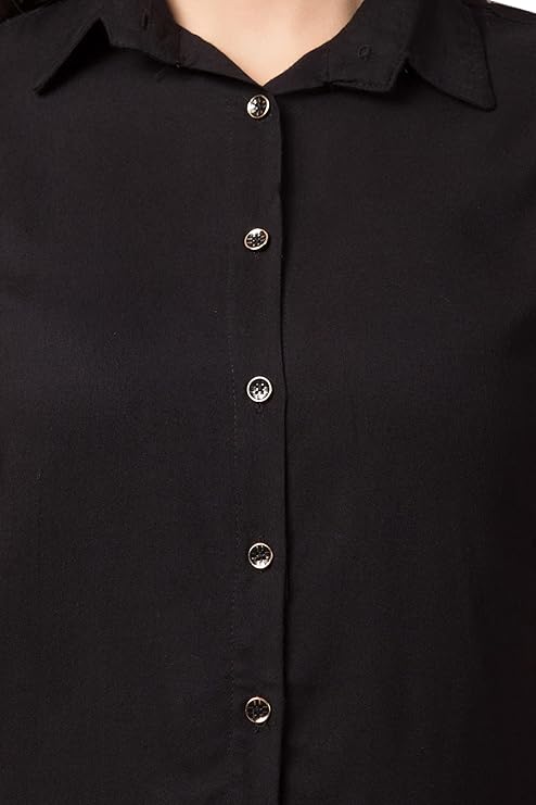 Women Regular Fit Solid Casual Half Sleeves Shirt