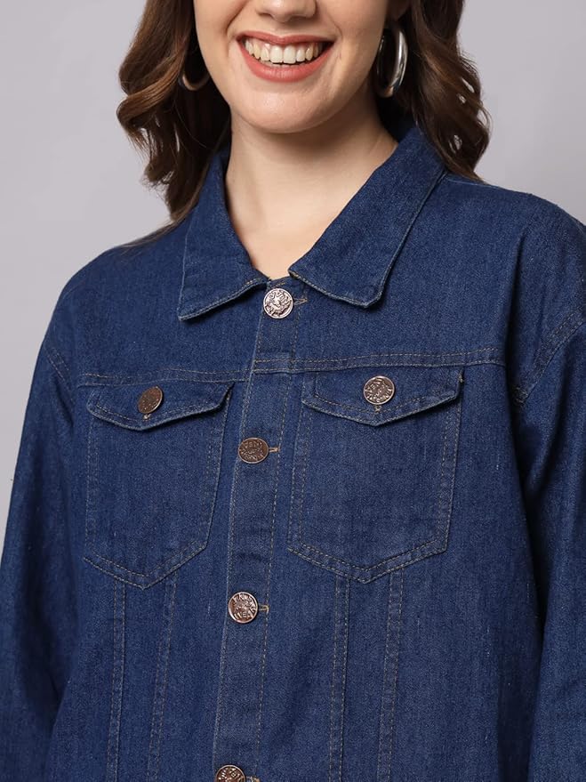 Women Solid Denim Jacket