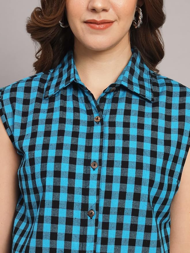 Women Regular Fit Solid Formal/Casual Sleevesless Shirt