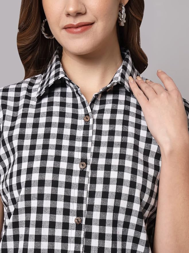 Women Regular Fit Solid Formal/Casual Sleevesless Shirt