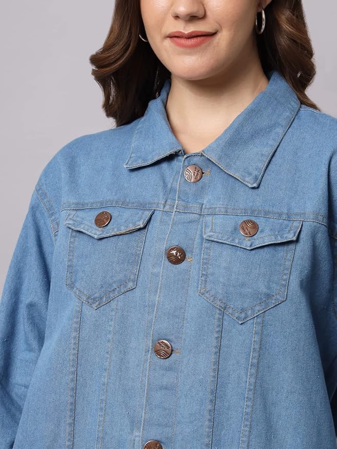 Women Solid Denim Jacket
