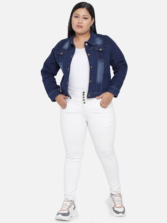 Plue Size Full Sleeve Solid Women Casual Jacket