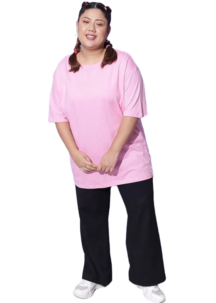 Women Solid Round Neck Cotton Blend T-Shirt
