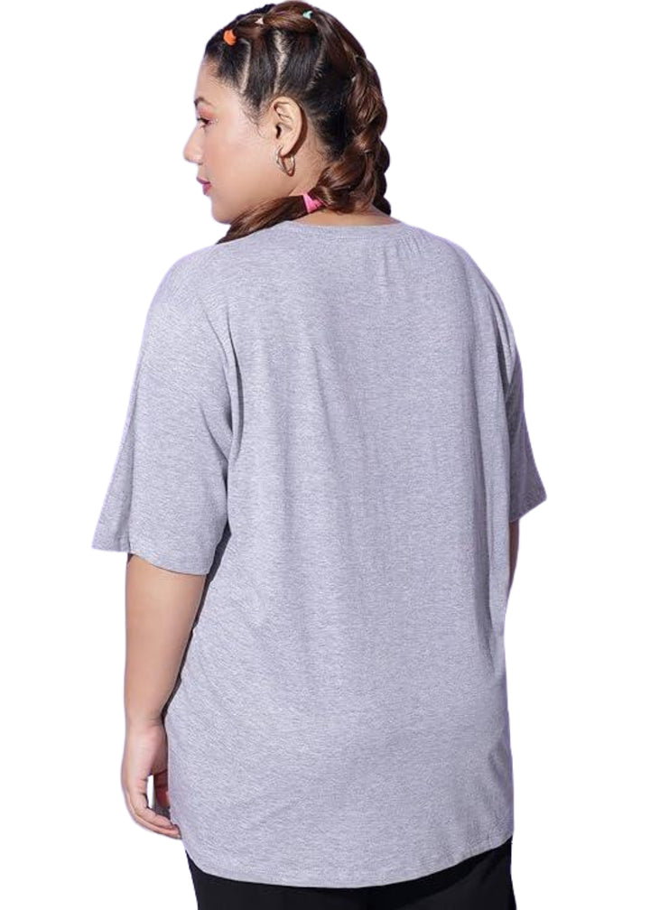 Women Solid Round Neck Cotton Blend T-Shirt