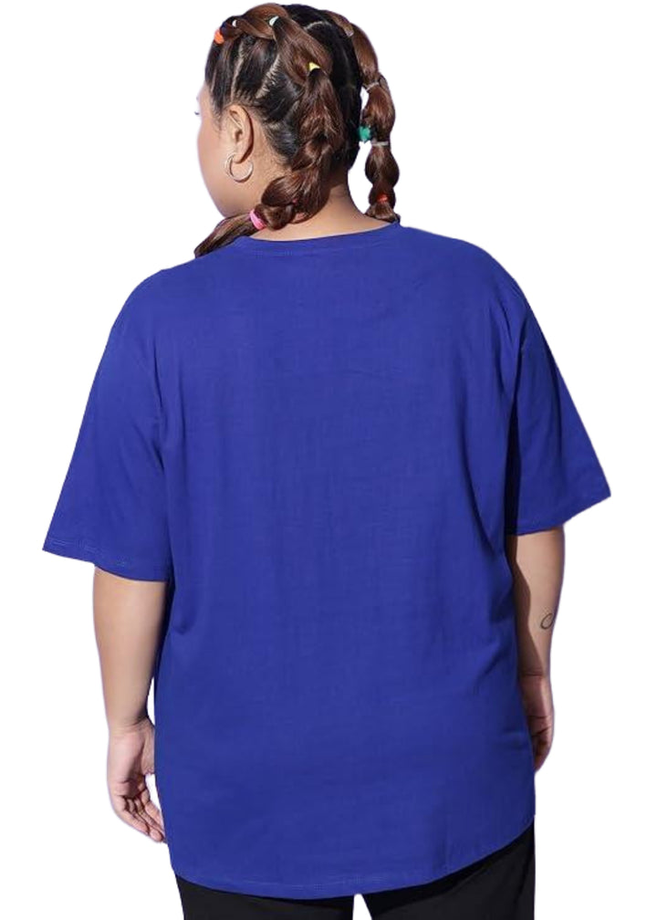 Women Solid Round Neck Cotton Blend T-Shirt