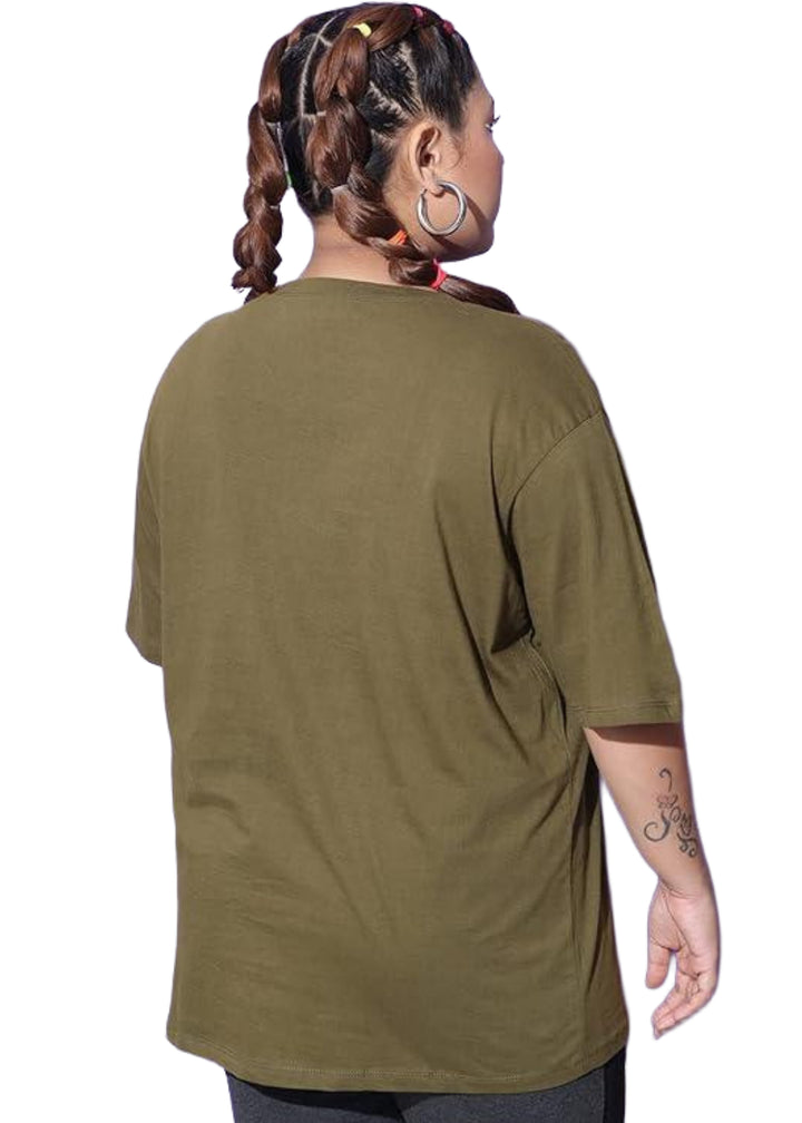 Women Solid Round Neck Cotton Blend T-Shirt