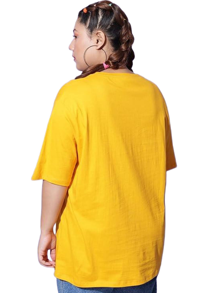 Women Solid Round Neck Cotton Blend T-Shirt