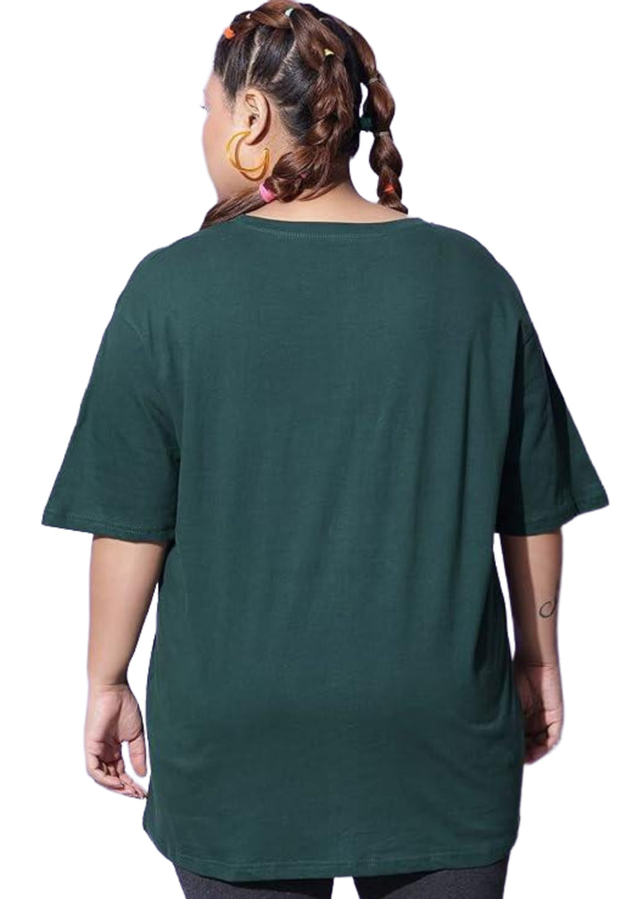 Women Solid Round Neck Cotton Blend T-Shirt