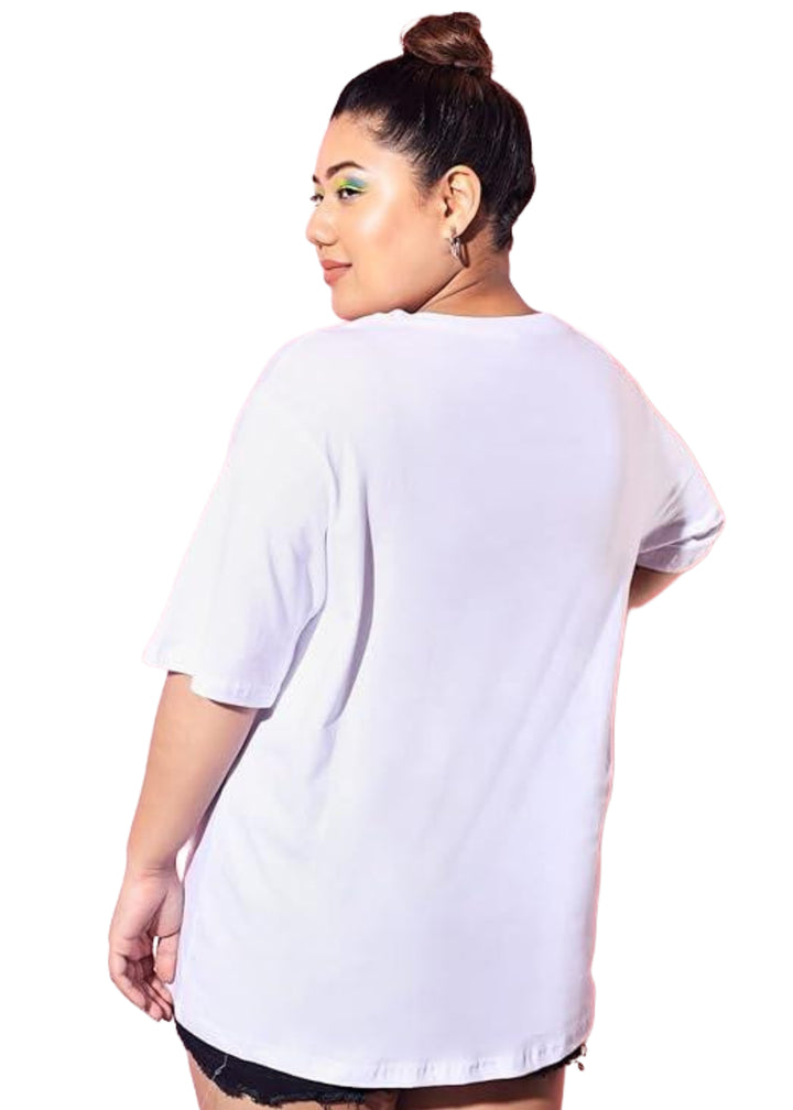 Women Solid Round Neck Cotton Blend T-Shirt