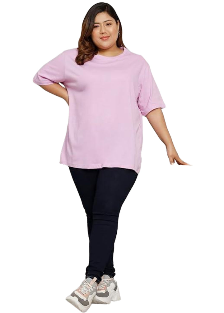 Women Solid Round Neck Cotton Blend T-Shirt