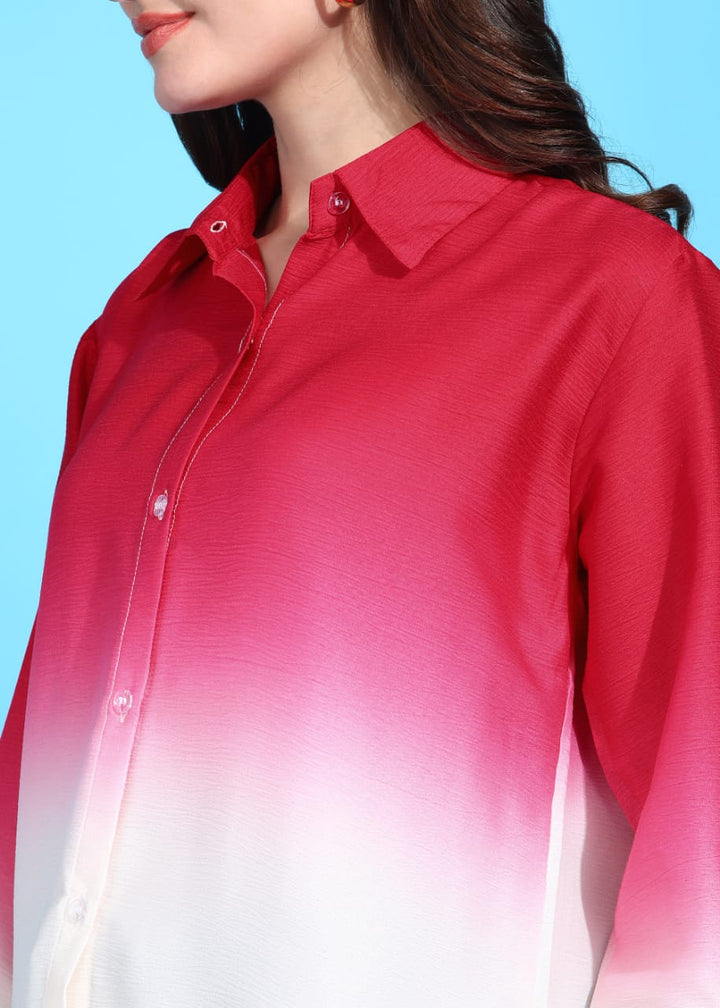 Women Regular Fit Printed Curved Collar Casual Shirt