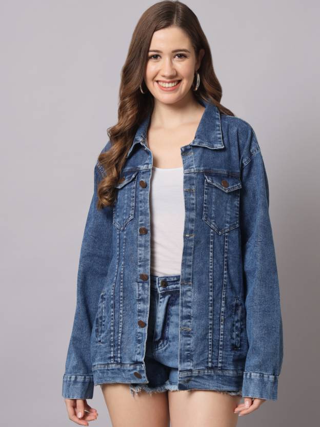 Women Solid Denim Jacket